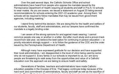 A letter from Bishop Persico