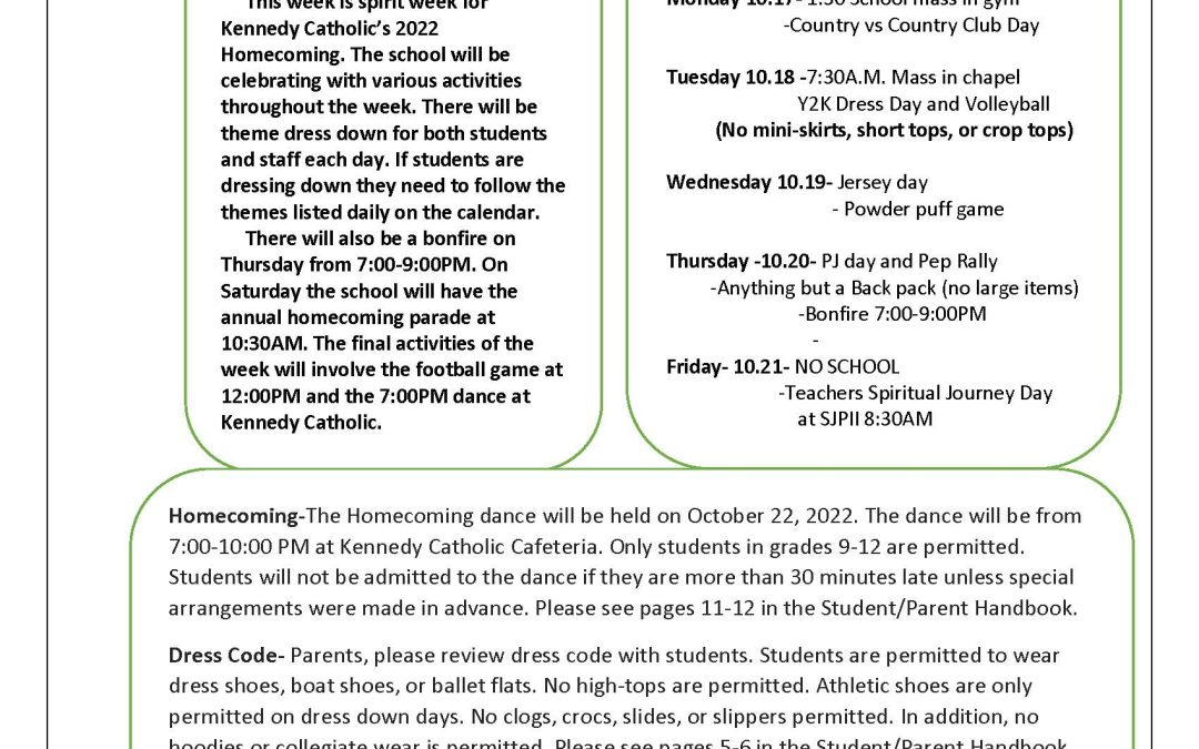 KCMS/HS Weekly News 10-17-22